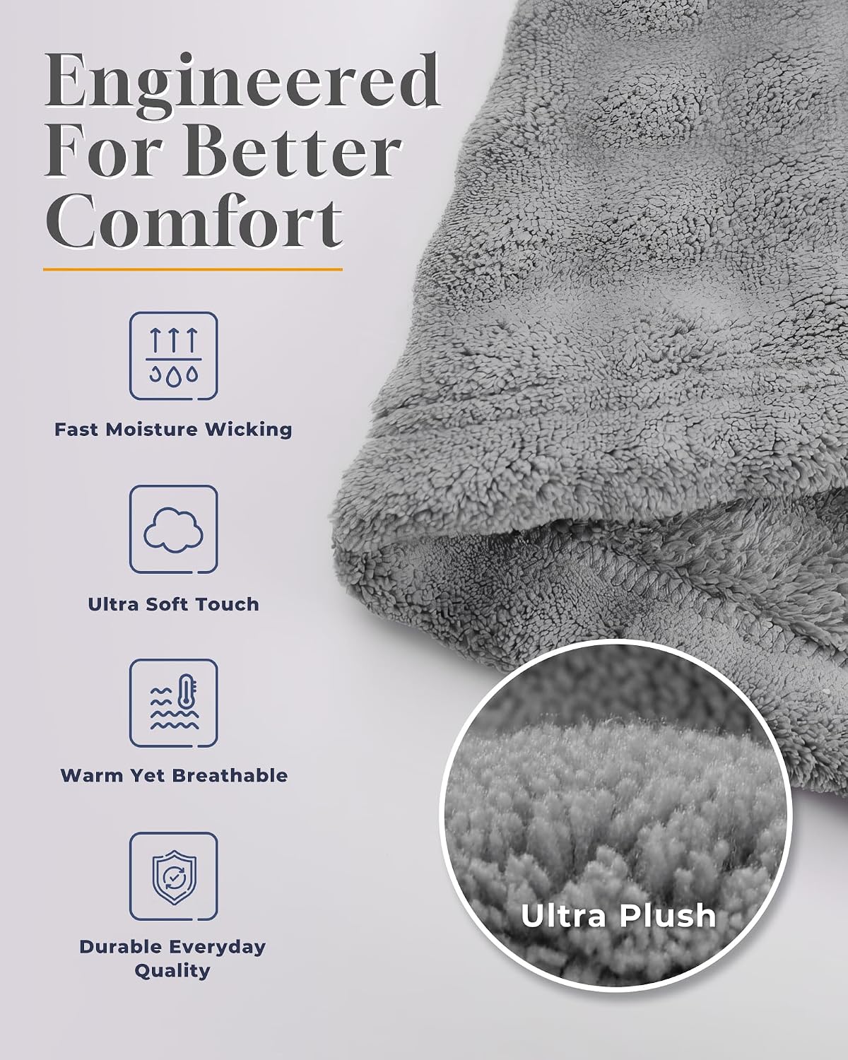 U2SKIIN Mens Robe Quick Dry Fleece Hooded Bathrobe for Men Spa Robe