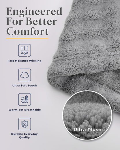 U2SKIIN Mens Robe Quick Dry Fleece Hooded Bathrobe for Men Spa Robe