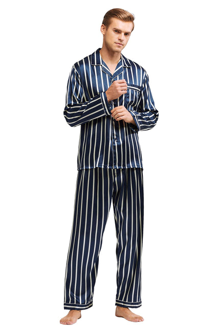 TONY & CANDICE Men's Classic Satin Pajama Set Sleepwear
