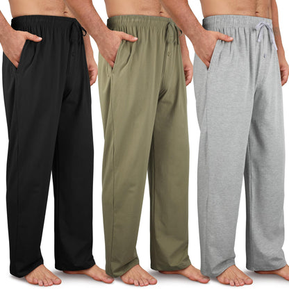 Men's Cotton Pajama Pants Soft Pjs Bottoms Lounge Sleepwear
