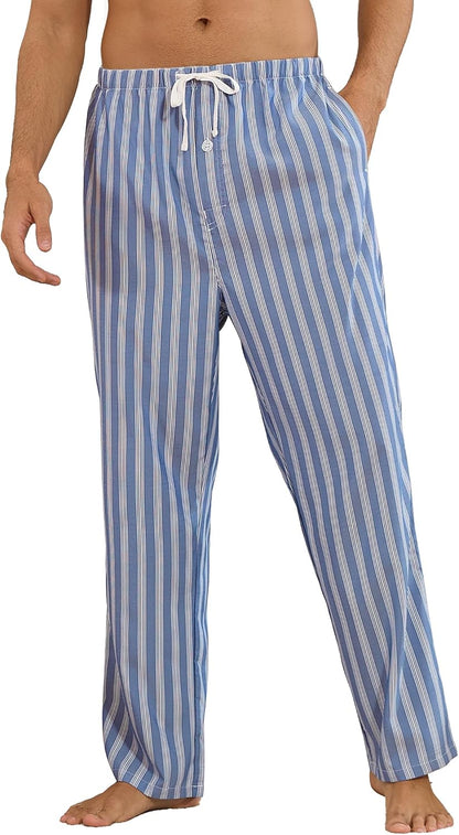 Vulcanodon Men Striped Pajama Pant Cozy Lightweight Lounge Pj Bottom