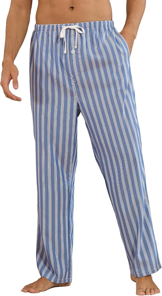 Vulcanodon Men Striped Pajama Pant Cozy Lightweight Lounge Pj Bottom