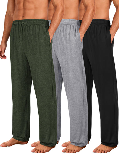 3 Pack Mens Pajama Pants Ultra Soft Comfy Loungewear Sleepwear