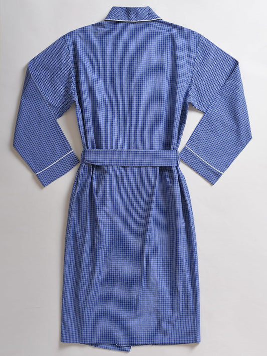 Men's Cotton Plaid Robe Lightweight Bathrobe with Pockets