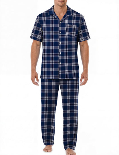 EKouear Mens Pajamas Set Button Down Short Sleeve Shirt Pjs with Long Pants