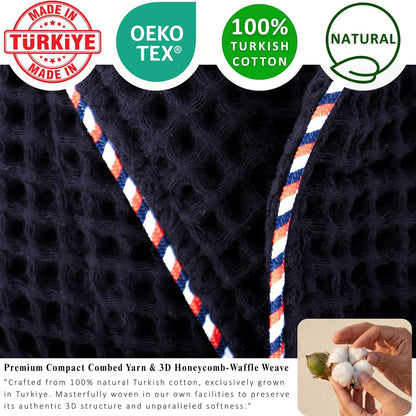 PÜSKÜL Natural 100% Turkish Cotton Luxury Waffle Robe for Women & Men