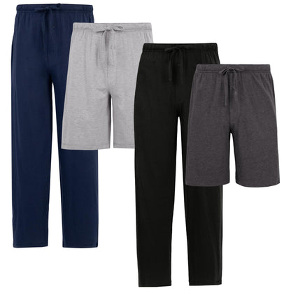 Fruit of the Loom Men's Sleep Pajama Pants and Shorts, 4-pack