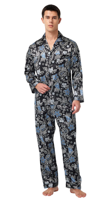 TONY & CANDICE Men's Classic Satin Pajama Set Sleepwear