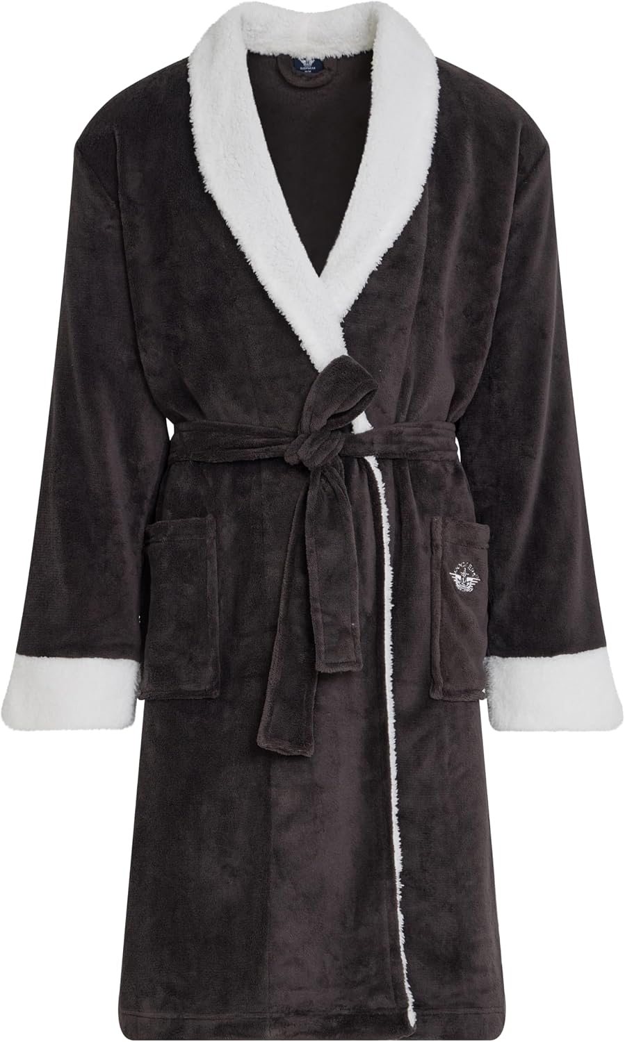 DOCKERS Mens Bath Robe for Men Plush Sherpa Shower Robe with Pockets