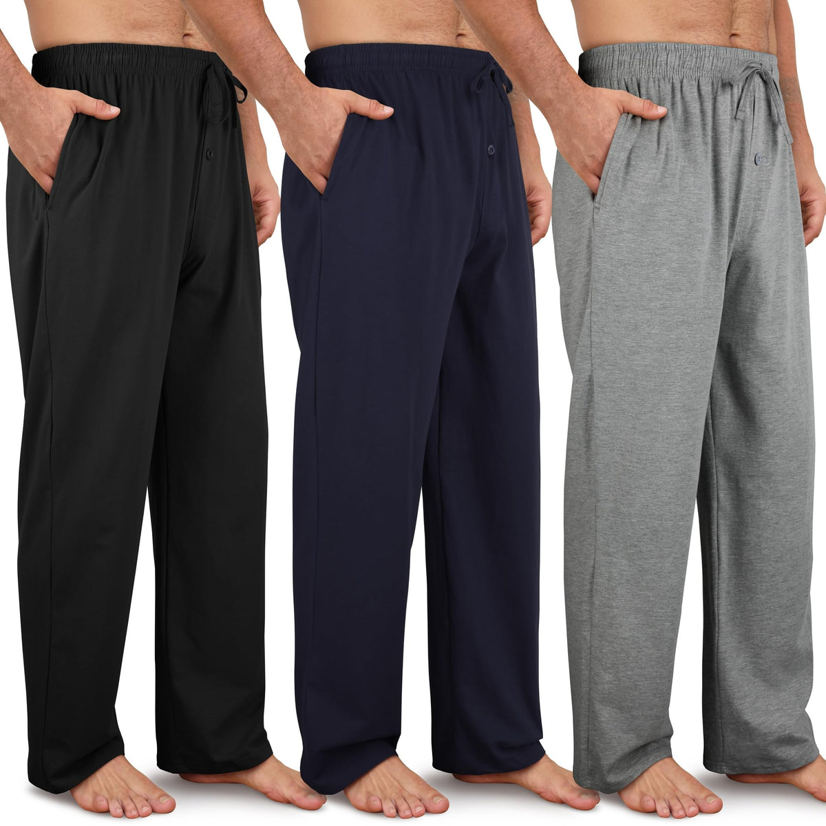 Men's Cotton Pajama Pants Soft Pjs Bottoms Lounge Sleepwear
