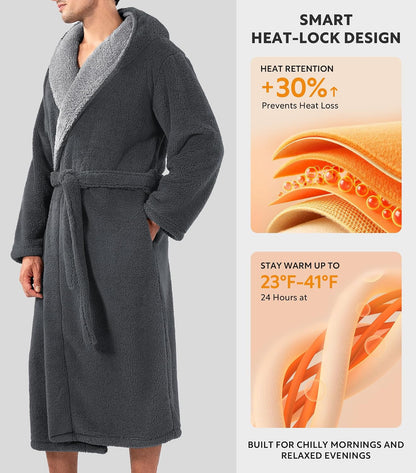 DAVID ARCHY Men's Robe Full Length Long Bathrobe