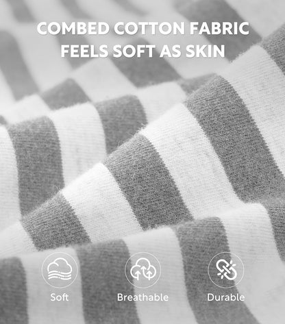 DAVID ARCHY Men's Pajamas Set 100% Combed Cotton Henley Loungewear Relaxed Fit Sleepwear with Pockets