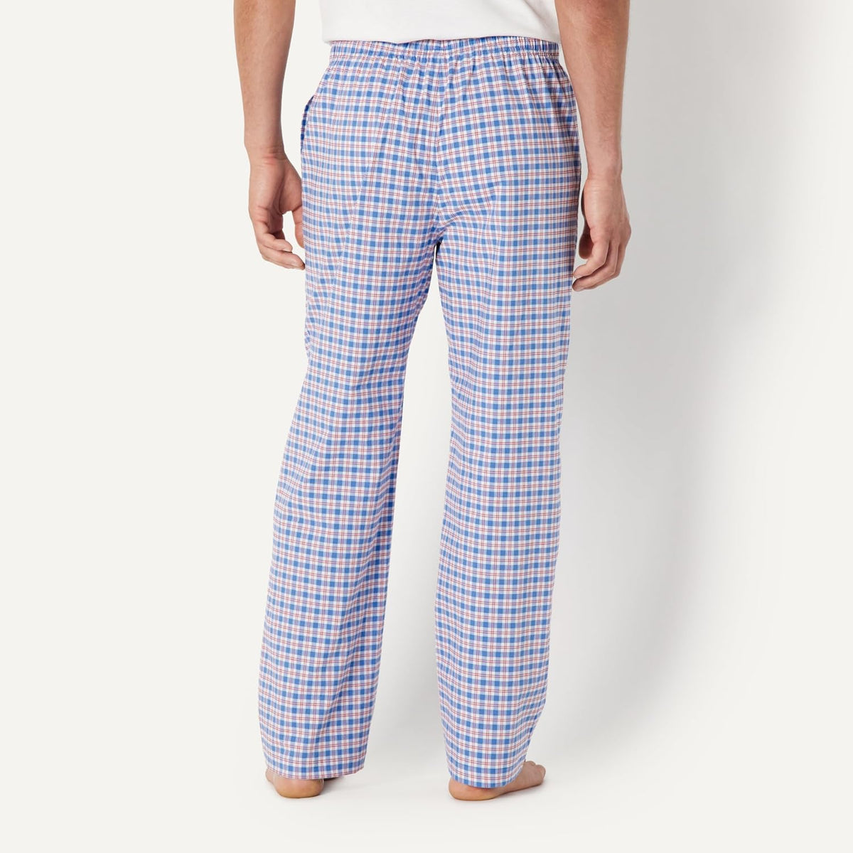 Amazon Essentials Men's Cotton Poplin Straight-Fit Pajama Pants with Pockets, Elastic Waist, Drawstring