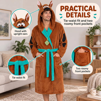 Get Trend Scooby-Doo | McDonald's Hooded Plush Fleece Robe for Men, Women