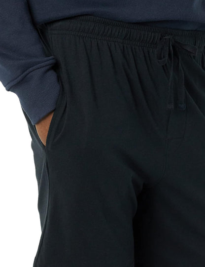Amazon Essentials Men's 7" Cotton Knit Sleep Shorts, Loungewear Pajama Shorts with Drawstring, Elastic Waistband, Pack of 2
