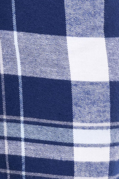 AMERICAN HEAVEN Men's Flannel Fleece Robe | Soft Cotton Shawl Collar Full Length Plaid Robe