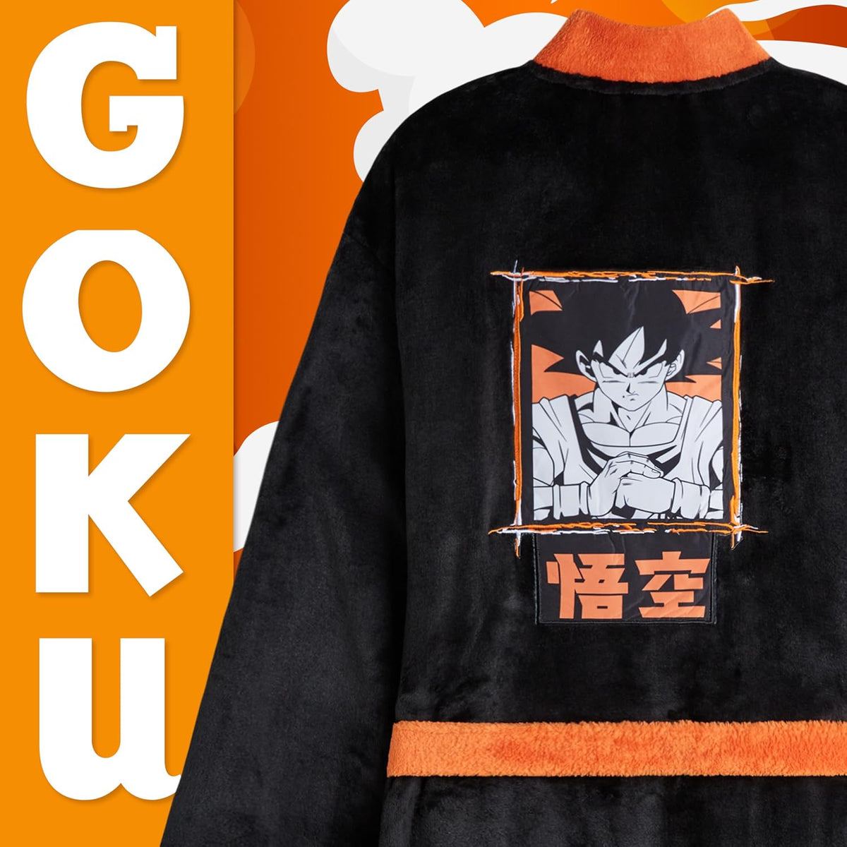 Dragon Ball Z Fleece Robe for Men, Teens, Warm Bathrobe, Cozy Robe Plush House Coat, Goku Anime Gifts for Men