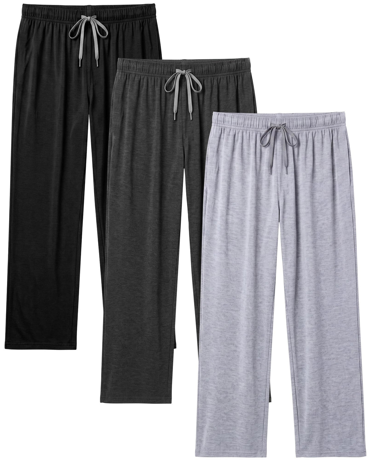 3 Pack Mens Cotton Pajamas Pants Lounge Pjs Bottoms Sleepwear Bottoms Soft Pants with Pockets Drawstring