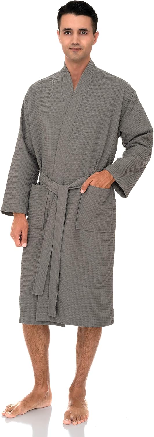 TowelSelections Mens Robe Waffle Spa Bathrobe Soft Shower Bath Robe for Men