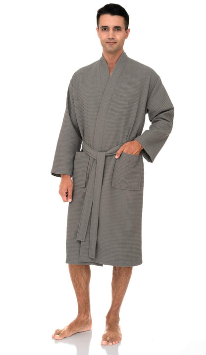 TowelSelections Mens Robe Waffle Spa Bathrobe Soft Shower Bath Robe for Men
