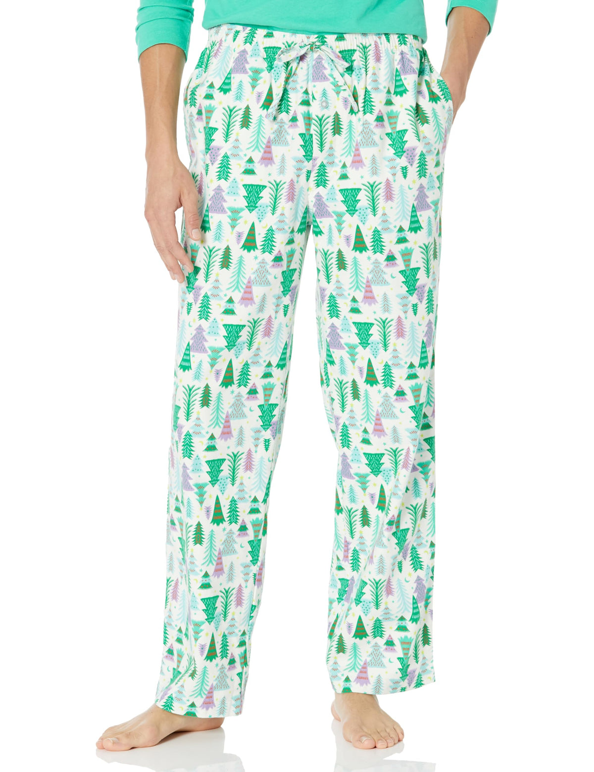 Amazon Essentials Men's 100% Cotton Flannel Sleep Pant, Relaxed Fit Lounge Pants with Elastic Waist and Drawstring