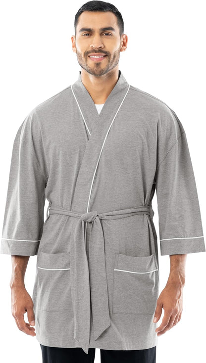 Fruit of the Loom Men's Jersey Knit Kimono Robe