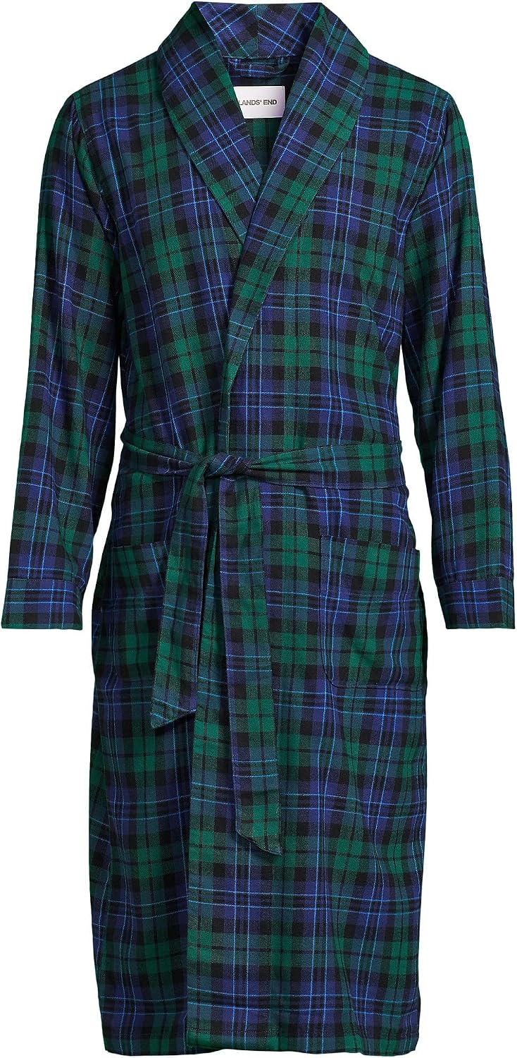 Lands' End Men's Flannel Sleepwear Robe
