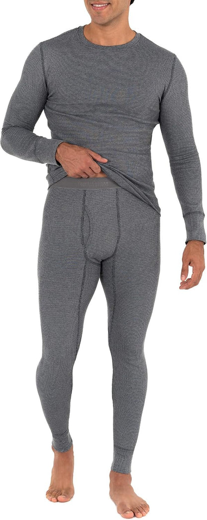 Fruit of the Loom Men's Recycled Waffle Thermal Underwear Set (Top and Bottom)