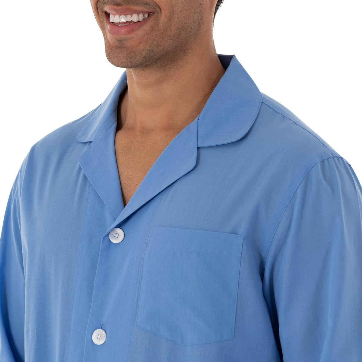 Fruit of the Loom Men's Long Sleeve Broadcloth Pajama Set