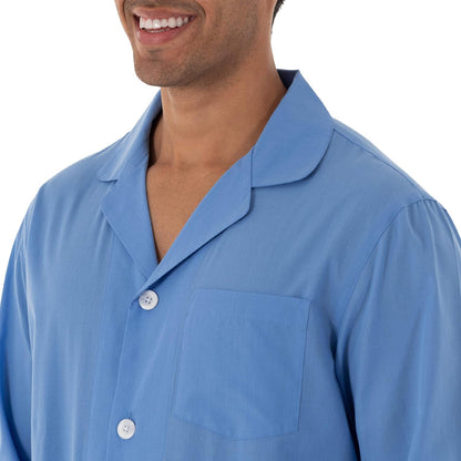 Fruit of the Loom Men's Long Sleeve Broadcloth Pajama Set