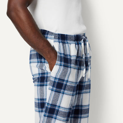 Amazon Essentials Men's 100% Cotton Flannel Sleep Pant, Relaxed Fit Lounge Pants with Elastic Waist and Drawstring