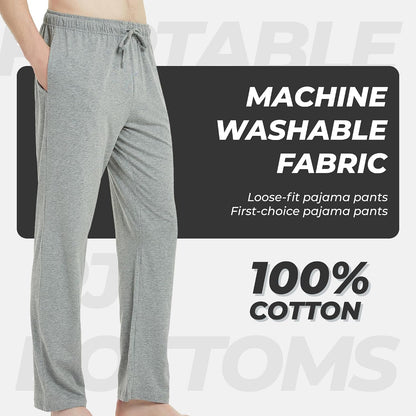 U2SKIIN 2 Pack Men Cotton Pajama Pants Soft Lightweight Pj Bottoms