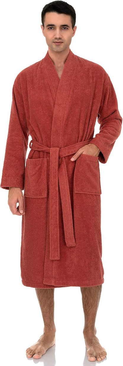 TowelSelections Mens Robe 100% Cotton Terry Cloth Shower Bathrobe Spa Towel Bath Robes for Men