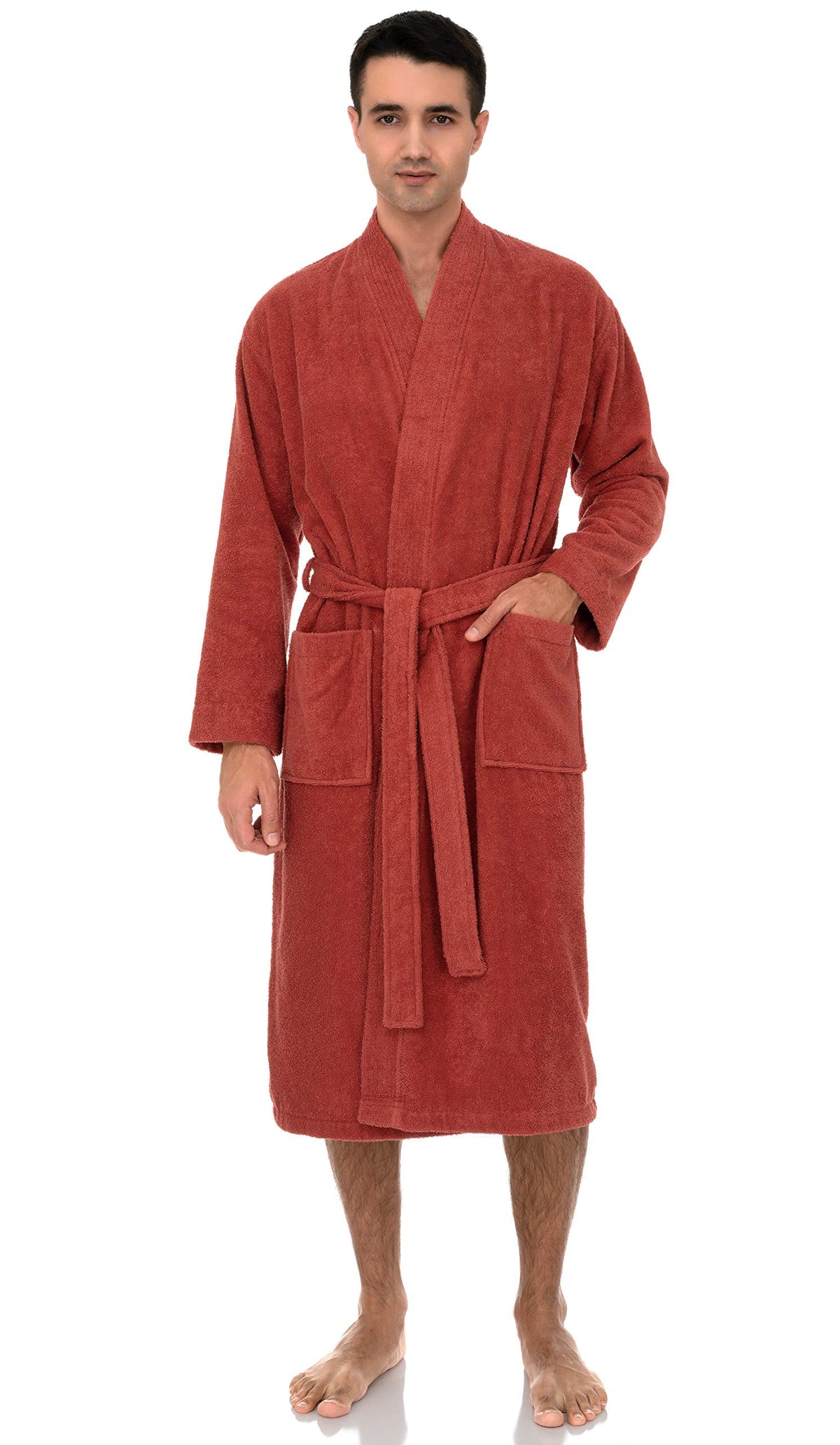 TowelSelections Mens Robe 100% Cotton Terry Cloth Shower Bathrobe Spa Towel Bath Robes for Men