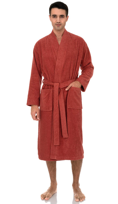 TowelSelections Mens Robe 100% Cotton Terry Cloth Shower Bathrobe Spa Towel Bath Robes for Men