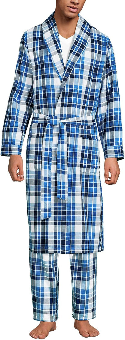 Lands' End Men's Flannel Sleepwear Robe