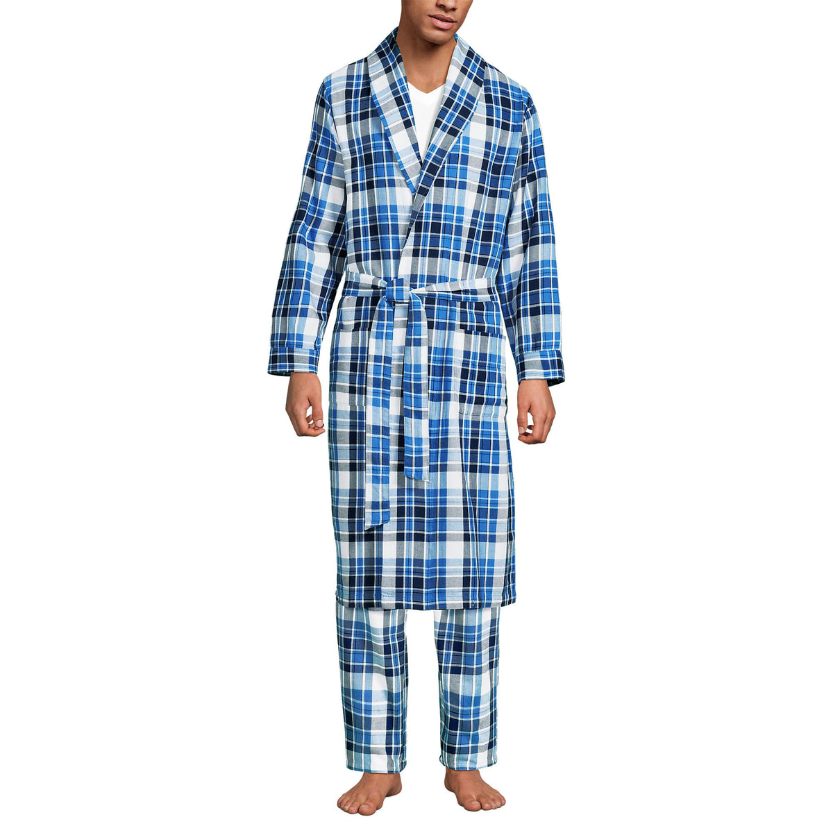 Lands' End Men's Flannel Sleepwear Robe