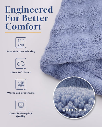 U2SKIIN Mens Robe Quick Dry Fleece Hooded Bathrobe for Men Spa Robe