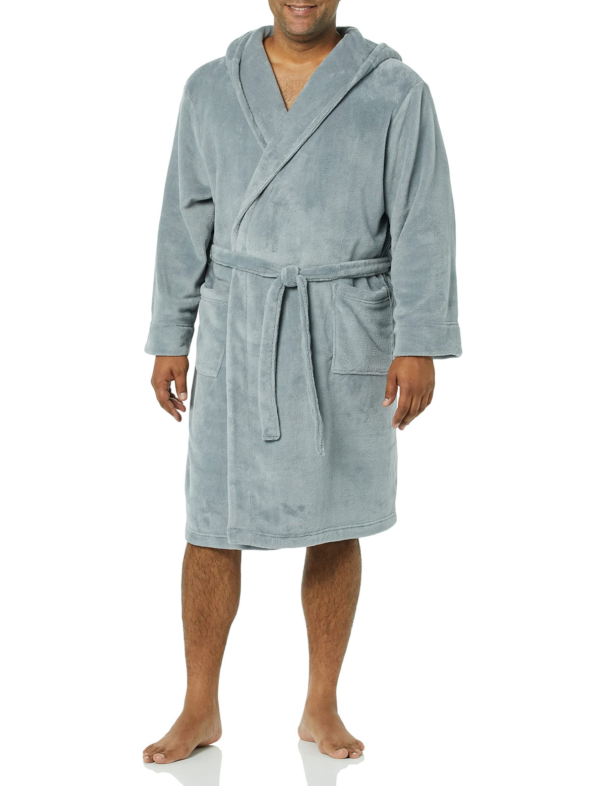 Amazon Essentials Men's Mid-Length Plush Bathrobe