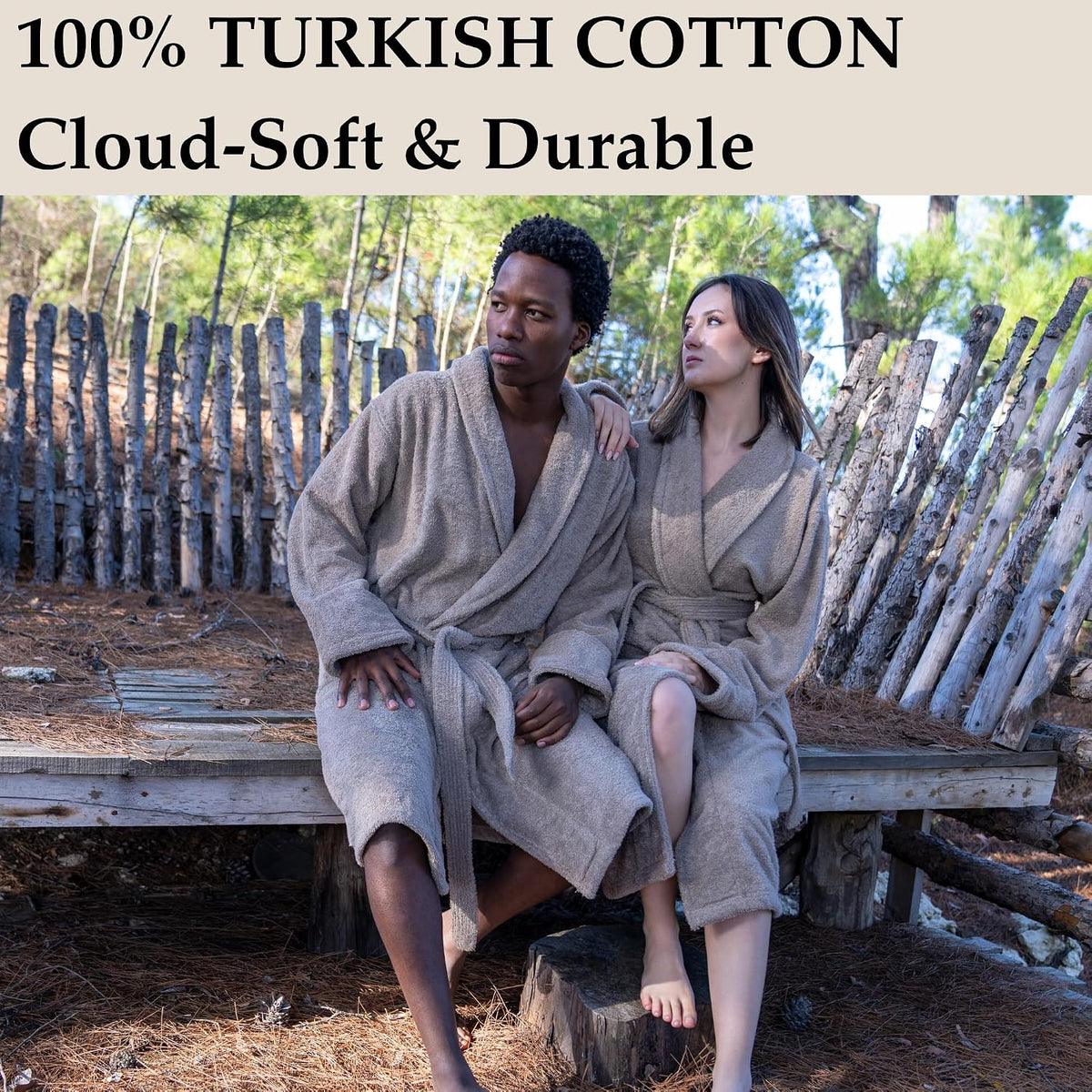 Men's Turkish Cotton Terry Bathrobe, Shawl Collar