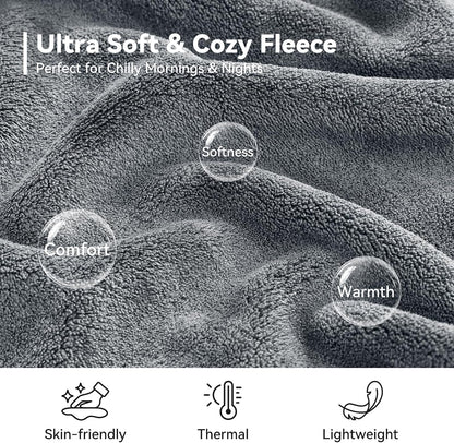 Absorbent Fleece Mens Robe with Hood Warm Cozy Ultra Soft Bathrobe Luxury Quick Dry Spa Towel Robe for Men
