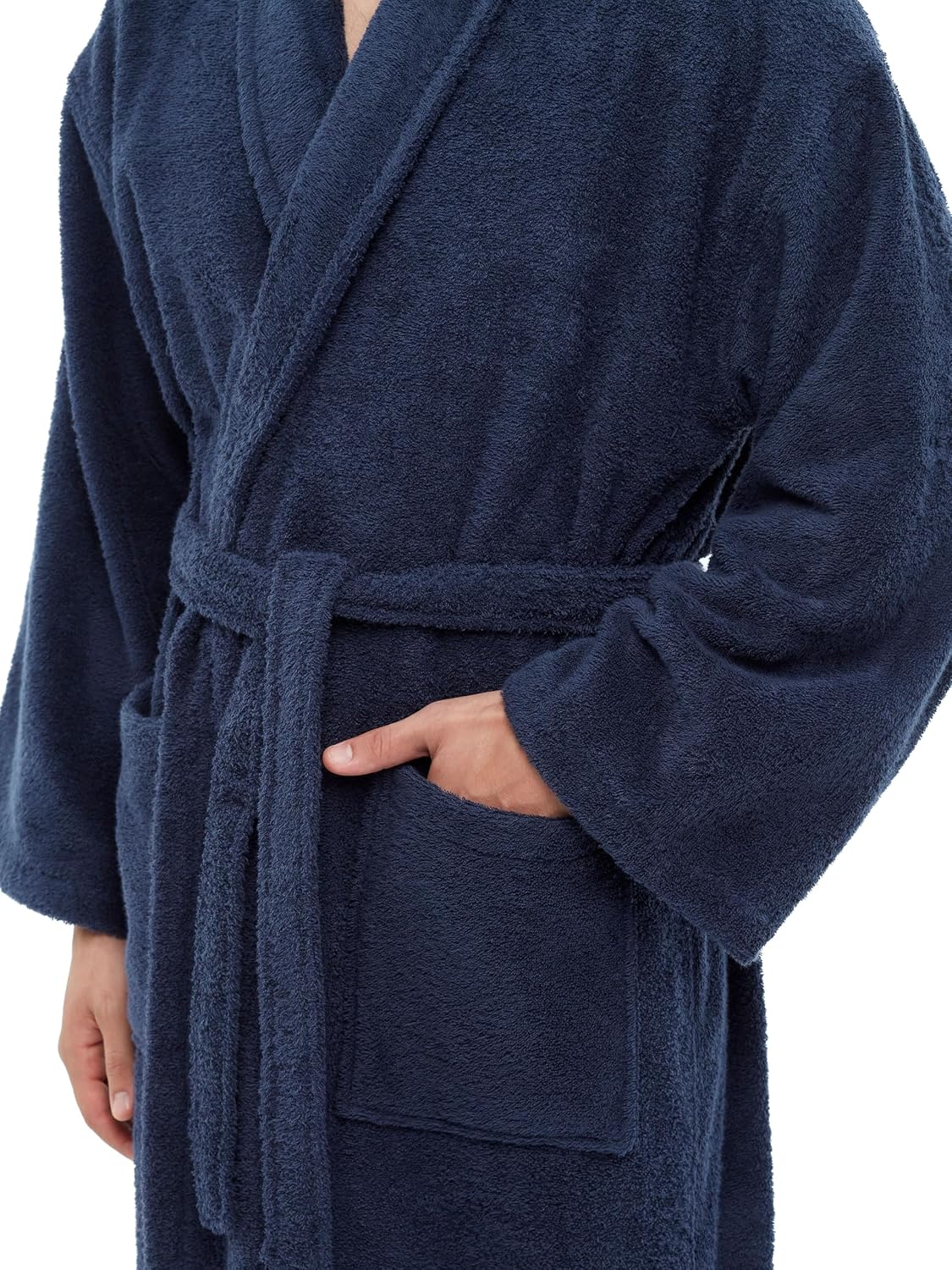 Arus Men's Shawl Collar Robe, Turkish Terry Cotton Bathrobe with Regular and Full Length Options