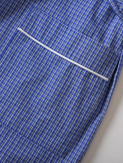 Men's Cotton Plaid Robe Lightweight Bathrobe with Pockets