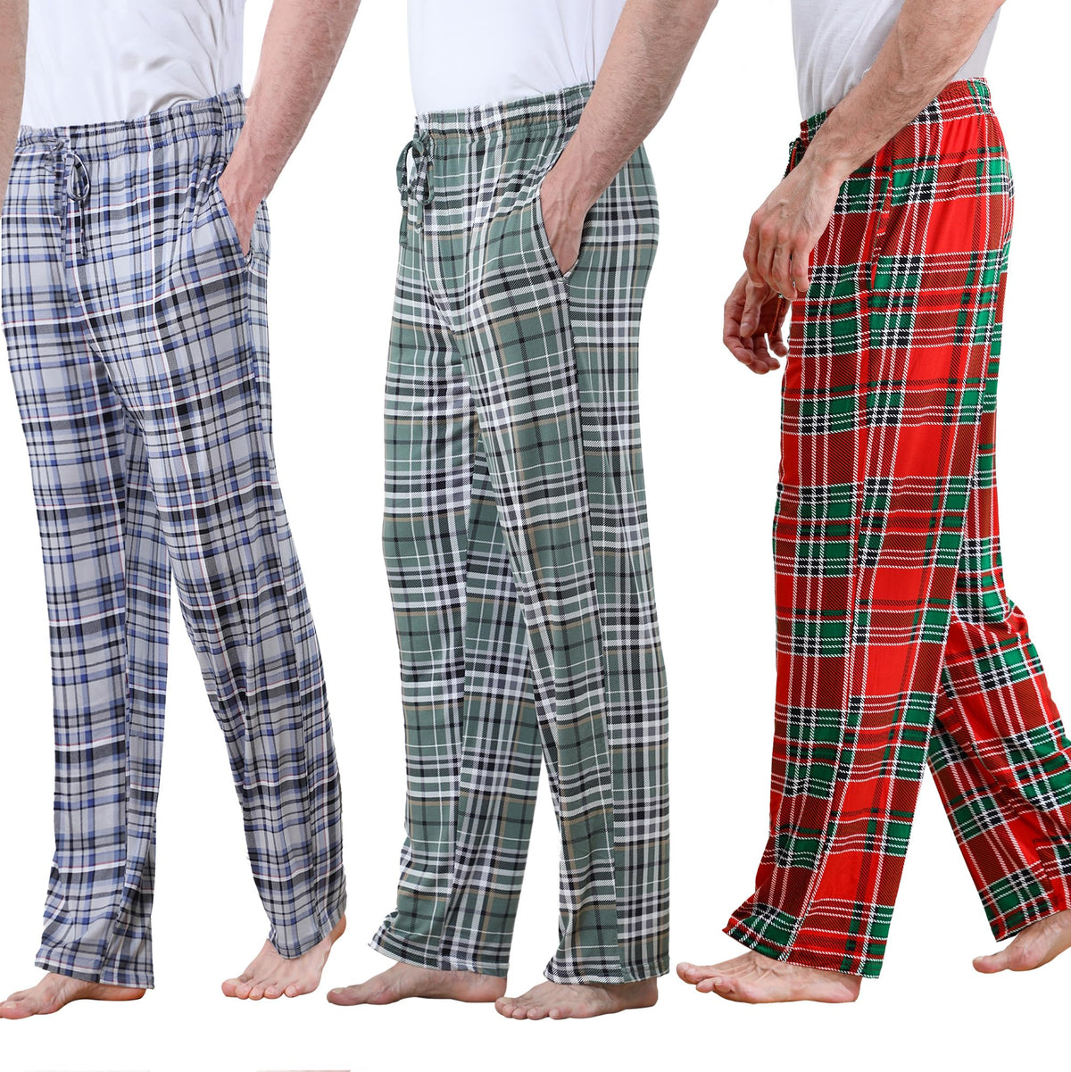 DITOK Men's Lightweight Pajama Pants Soft Lounge Sleep Joggers Adjustable Drawstring & Pockets All-Season Sleepwear