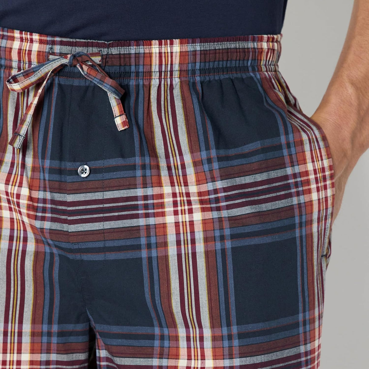 Amazon Essentials Men's Cotton Poplin Straight-Fit Pajama Pants with Pockets, Elastic Waist, Drawstring