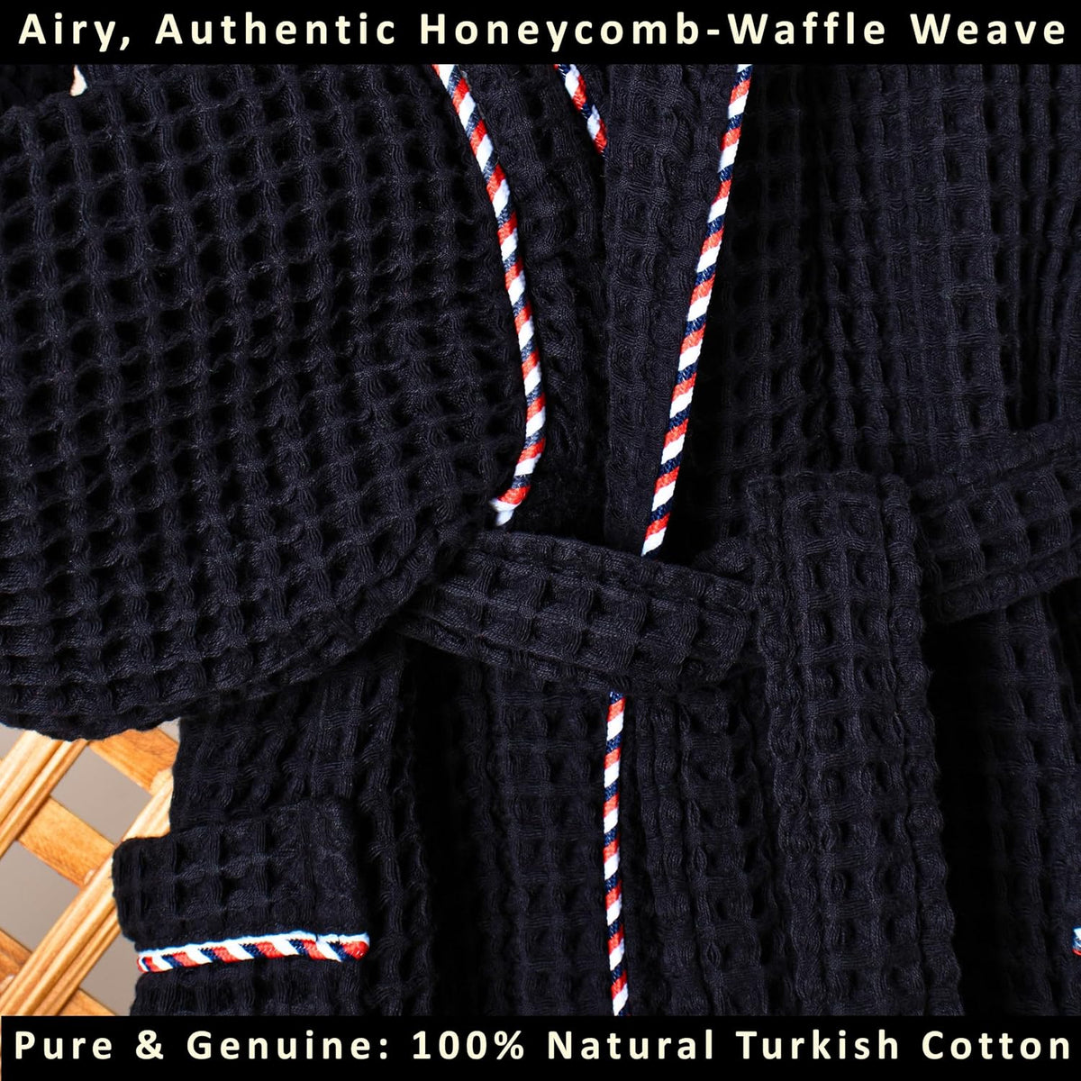 PÜSKÜL Natural 100% Turkish Cotton Luxury Waffle Robe for Women & Men