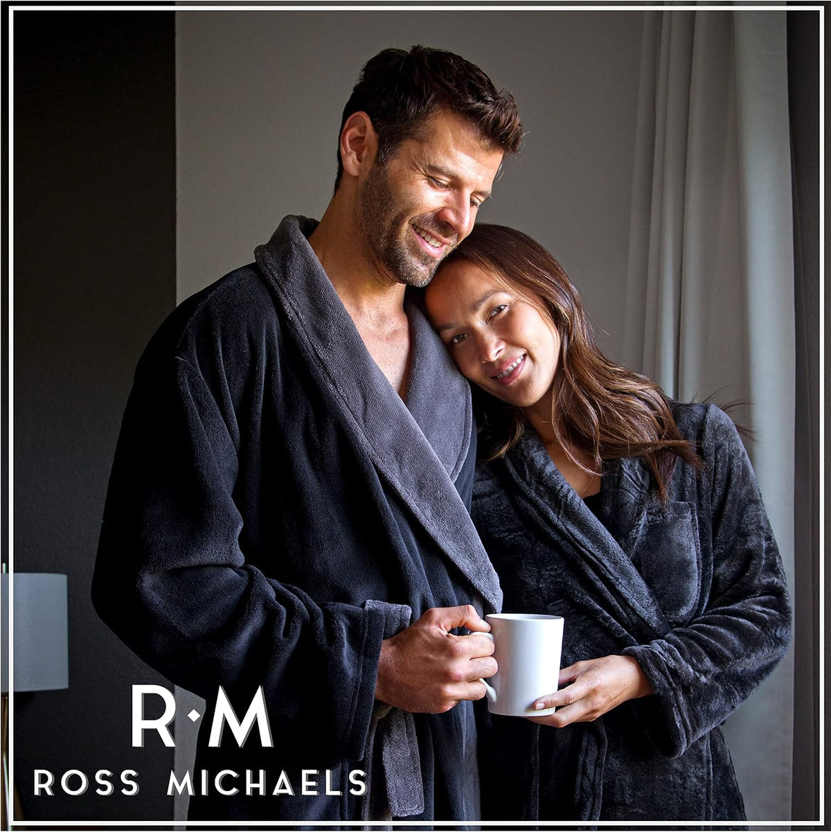 Ross Michaels Mens Robe Big & Tall - Long Plush Shawl Collar Fleece Bathrobe