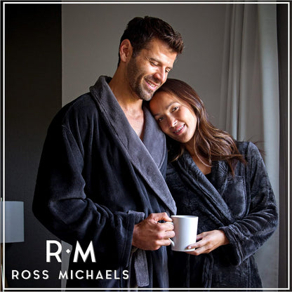 Ross Michaels Mens Robe Big & Tall - Long Plush Shawl Collar Fleece Bathrobe