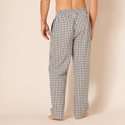 Amazon Essentials Men's Cotton Poplin Straight-Fit Pajama Pants with Pockets, Elastic Waist, Drawstring