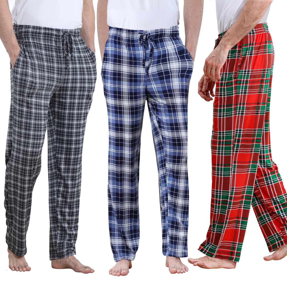 DITOK Men's Lightweight Pajama Pants Soft Lounge Sleep Joggers Adjustable Drawstring & Pockets All-Season Sleepwear